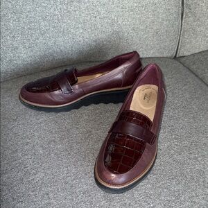 Clarks Burgundy Loafers